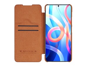 قاب چرمی رتگ قهوه ای برند نیلکین کیف چرمی نیلکین شیائومی Nillkin Xiaomi Radmi Note11 PRO 5G Qin leather case