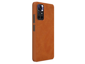 قاب چرمی قهوه ای رنگ کیف چرمی نیلکین شیائومی Nillkin Xiaomi Radmi Note11 PRO 5G Qin leather case