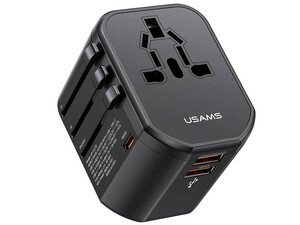 شارژر مسافرتی دو یواس‌بی، یک تایپ‌سی و یک سوکت برق20 وات  یوسامز USAMS US-CC179 T59 20W USB+Type-C Universal Travel Charger