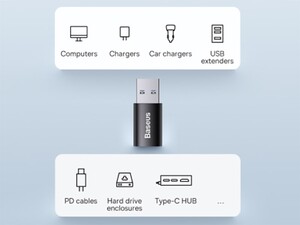 سرعت مبدل اوتی جی یو اس بی  به تایپ سی بیسوس Baseus Ingenuity Mini OTG Adaptor USB 3.1 to Type C ZJJQ000101