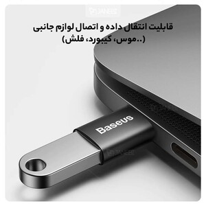 مبدل او تی جی تایپ سی به یو اس بی بیسوس Baseus Ingenuity Mini OTG Adaptor Type C to USB-A 3.1 ZJJQ000001