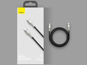 کابل داده و شارژ سریع تایپ‎سی به لایتنینگ 25 سانتی‌متری بیسوس Baseus Cafule Series Metal Data Cable Type C to Lightning 20W CATLJK-01