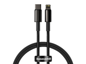 کابل شارژ سریع تایپ سی به لایتنینگ بیسوس Baseus Tungsten Gold Type-C to iP 1m 20W