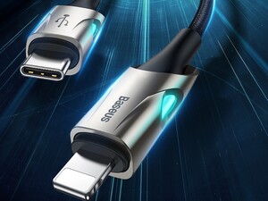 کابل شارژ و انتقال داده 1 متری تایپ سی به لایتنینگ بیسوس Baseus Fish Eye Cable 1M دارای نشانگر ال ای دی