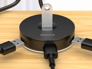 خرید هاب آداپتور یو اس بی 3.0 به USB بیسوس  BASEUS Round Box Hub Adapter USB3.0 to USB3.0  USB2.0