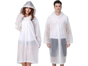 پانچو بارانی  قابل استفاده مجدد 1pc Reusable EVA Rain Ponchos, Raincoat Jacket For Adults And Teens