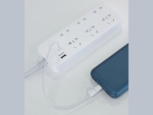 چند راهی و شارژر شیائومی 6 سوکت و 2 یو اس بی  Xiaomi CX05 ZMI 18W Power Strip 6 AC Sockets  2 USB Smart Output