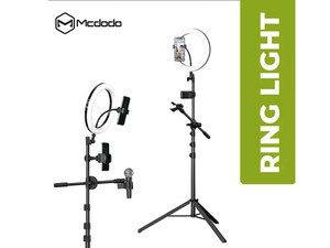 تری پاد و رینگ لایت عکاسی مک دودو مدل Mcdodo Selfie Ring Light With Tripod Stand Live Tb-7980