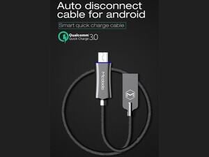 کابل شارژ و انتقال داده هوشمند 1.5 متری میکرو یو اس بی مک دودو Mcdodo Auto Power Off MicroUSB 1.5M CA-289 پشتیبانی از فناوری شارژ سریع QC3.0