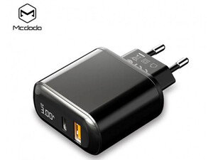 شارژر دیواری تایپ سی و یو اس بی فست شارژ 20 وات مکدودو Mcdodo CH-717 USB-C/USB-A LED Adapter