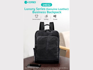 کوله پشتی چرم اصل ضدآب کوتتسی Coteetci Luxury backpack 14032-BK