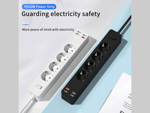 چند راهی برق 4 سوکت و 3 یو اس بی و 1 تایپ سی ویوو WiWU U01 Power Strip Socket With 4 AC 3 USB 20W PD