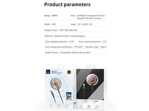 شارژر بی سیم مگنتی ویوو Wiwu Transparent Magnetic Wireless Charger M14