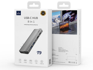 هاب تایپ سی 8 پورت فلزی ویوو WiwuT9 8 In 1 Type-C HUB