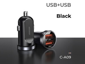 شارژر فندکی سریع دو پورت جویروم Joyroom C-A09 mini Dual USB Smart Fast Car Charger 30W