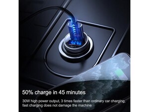 شارژر فندکی سریع دو پورت جویروم Joyroom C-A09 mini Dual USB Smart Fast Car Charger 30W