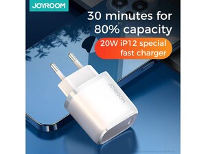 قیمت شارژر دیواری مسافرتی آیفون 12 جوی‌روم مدل JOYROOM 20W PD Fast Charging Smart Travel Wall Charger EU NRT-DY139E-PD