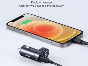 شارژر سریع فندکی جویروم Joyroom 42.5W Intelligent 2-port LED Fast Car Charger C-A17