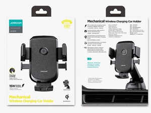 پایه نگهدارنده موبایل داخل خودرو جویروم Joyroom Mechanical Wireless charging car holder (dashboard) 15W JR-ZS213