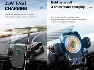 پایه نگهدارنده موبایل داخل خودرو جویروم Joyroom Mechanical Wireless charging car holder (dashboard) 15W JR-ZS213