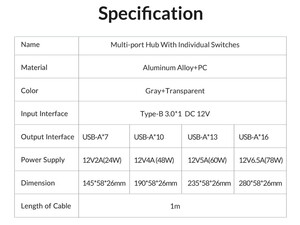 هاب یو اس بی 7 پورت اوریکو ORICO AT2U3-7AB Multi Port Hub