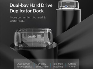 داک هارددیسک اینترنال اوریکو ORICO 6239U3-C 3.5/2.5inch 2 Bay Transparent USB3.0 Hard Drive