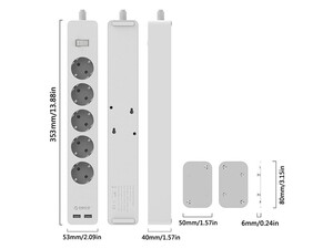 چند راهی 5 سوکت و 2 یو اس بی اوریکو ORICO GPC-5A2U-EU 5 AC Power Strip with 2 USB Charging Port