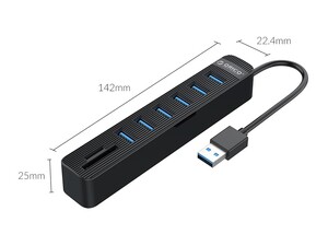 هاب 6 پورت و رم ریدر اوریکو ORICOT TWU3-6AST 6-Port USB3.0 HUB with Card Reader