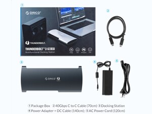 اقلام همراه داک چندکاره تاندربولت 3 اوریکو Orico TB3-S1 Thunderbolt 3 Docking Station