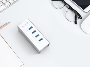 هاب آداپتور یو اس بی 4 پورت اوریکو Orico A3H4-U3 USB3.0 Hub دارای طراحی کلاسیک