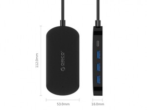 هاب آداپتور تایپ سی به یو اس بی اوریکو Orico HCD1 Type-C to USB3.0 PD HUB دارای ابعاد جمع و جور