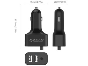 خرید شارژر فندکی 5 پورت با قابلیت شارژ سریع اوریکو Orico UCP-5P Car charger از جانبی