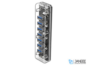 هاب یو اس بی 7 پورت اوریکو Orico 7 Port USB3.0 Transparent HUB F7U-U3