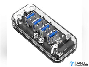 هاب یو اس بی 4 پورت اوریکو Orico 4 Port USB3.0 Transparent HUB F4U-U3