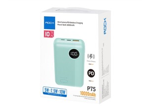 پاور بانک و شارژر وایرلس راک Rock P75 Mini Camera PD Wireless Power Bank 10000mAh