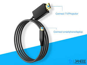 رابط type-c به hdmi راک 1.8m