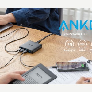 پاورهاب یو اس بی و تایپ سی 4 پورت 65 وات انکر Anker PowerPort Atom III Slim A2045