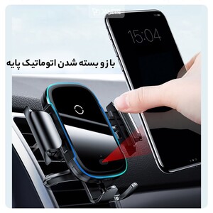 پایه نگهدارنده و شارژر وایرلس بیسوس Baseus Light Electric Car Holder Wireless Charger