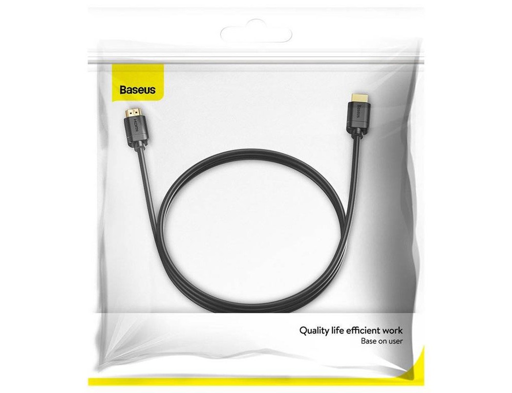 کابل اچ‌دی‌ام‌آی به اچ‌دی‌ام‌آی دو متری بیسوس Baseus HDMI 2.0 cable 4K 60 Hz 3D HDR 18 Gbps CAKGQ-B01