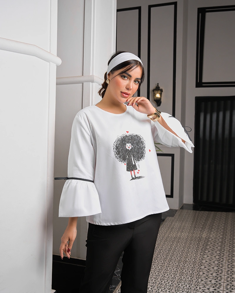 بلوز زنانه طرح پفی نا