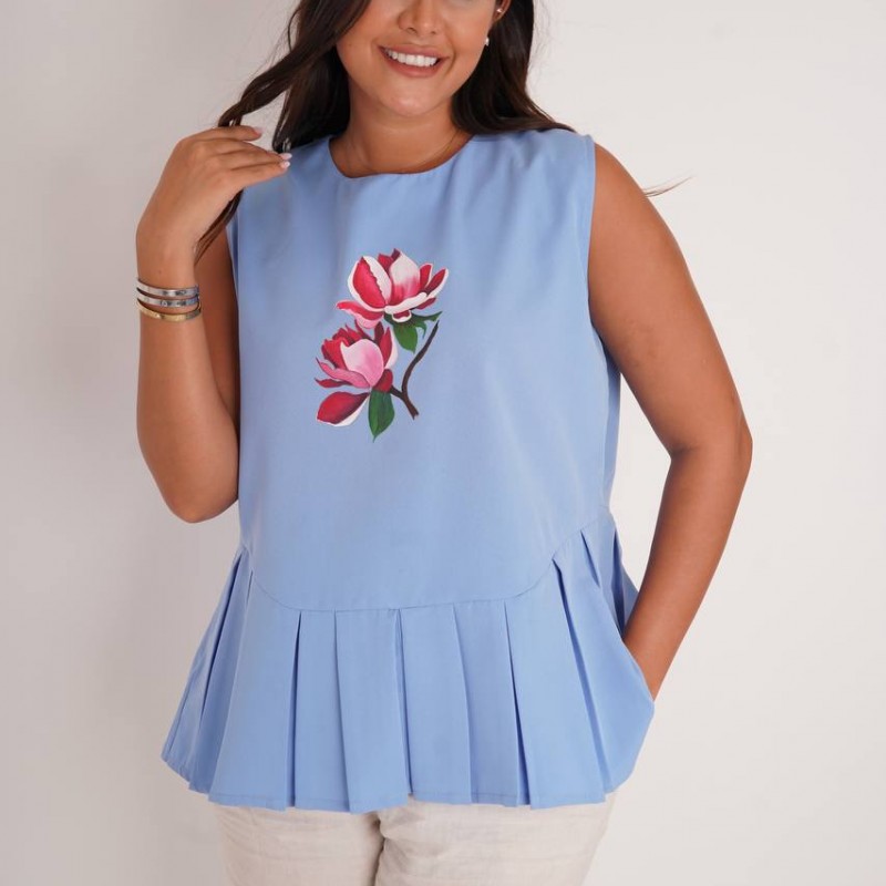 تاپ زنانه طرح ارکیده