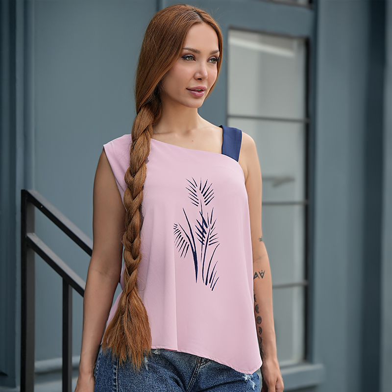 تاپ زنانه طرح نسیم صورتی