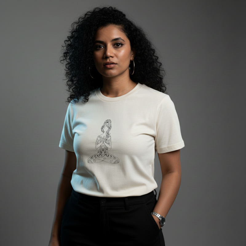 تی شرت زنانه طرح مراقبه