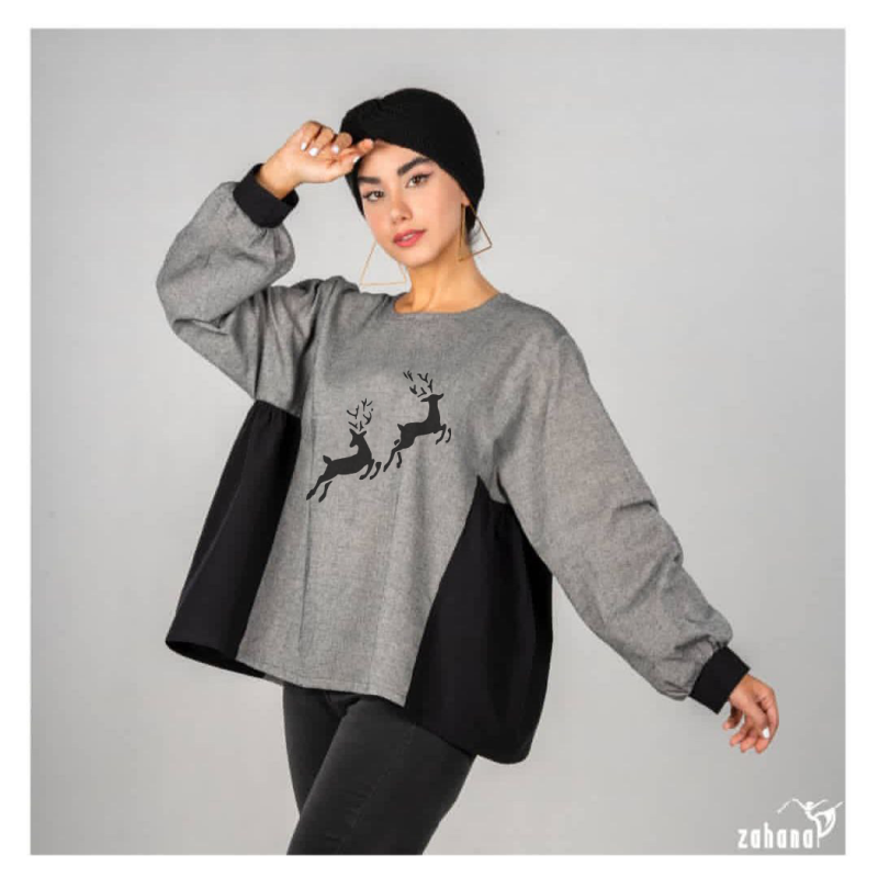 شومیز زنانه طرح گوزن ها