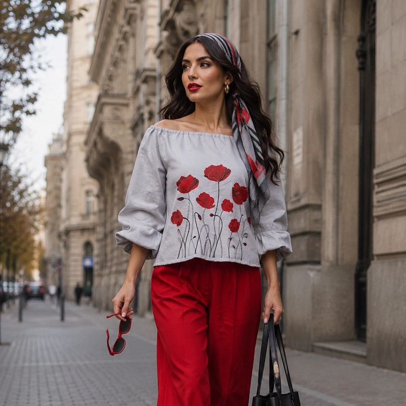 بلوز زنانه طرح شقایق