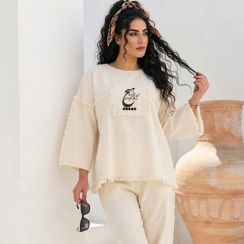 ست بلوز شلوار زنانه طرح تمنا