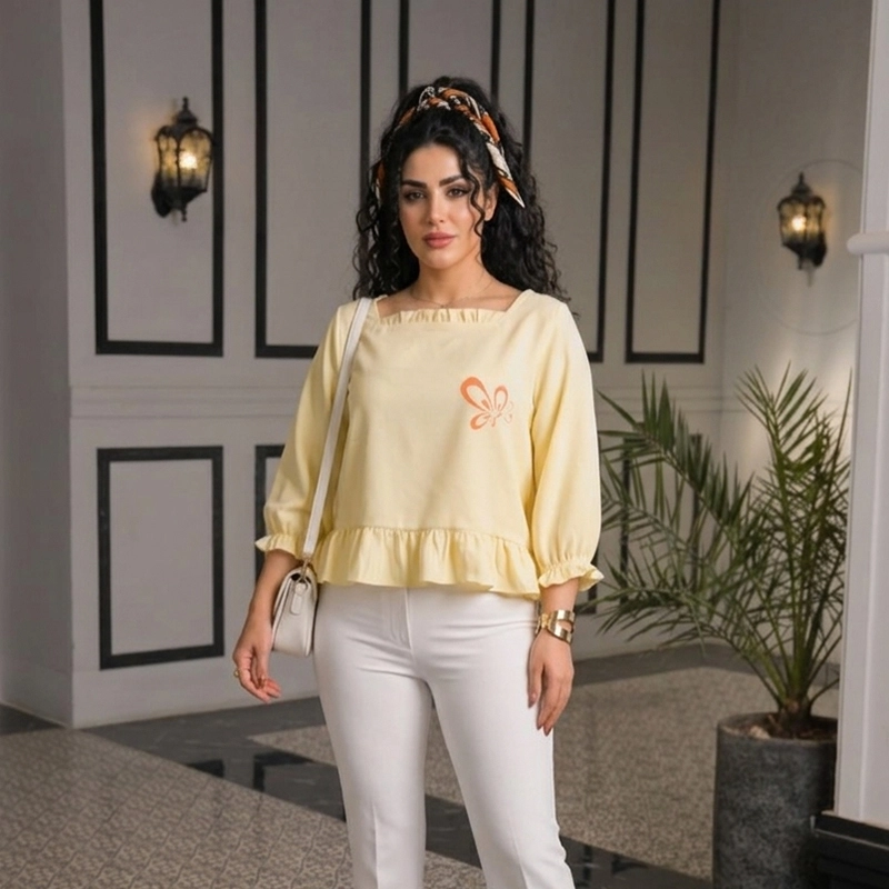 بلوز زنانه طرح مه گل