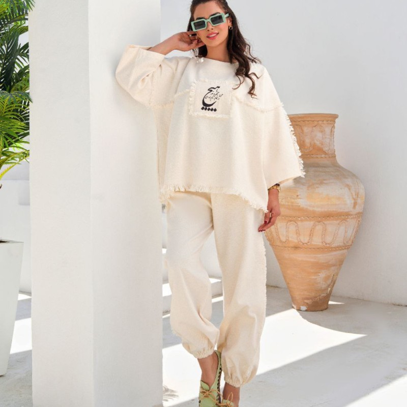 ست بلوز شلوار زنانه طرح تمنا