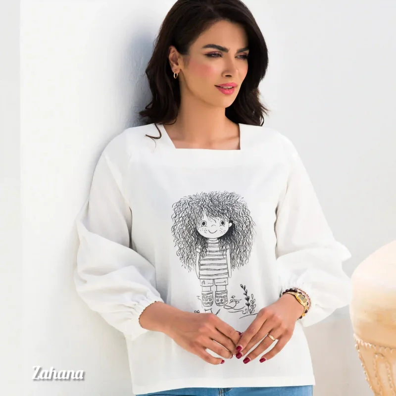 بلوز زنانه طرح فرفری