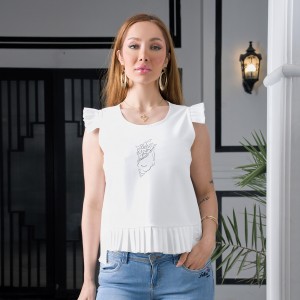 تاپ زنانه طرح صدف